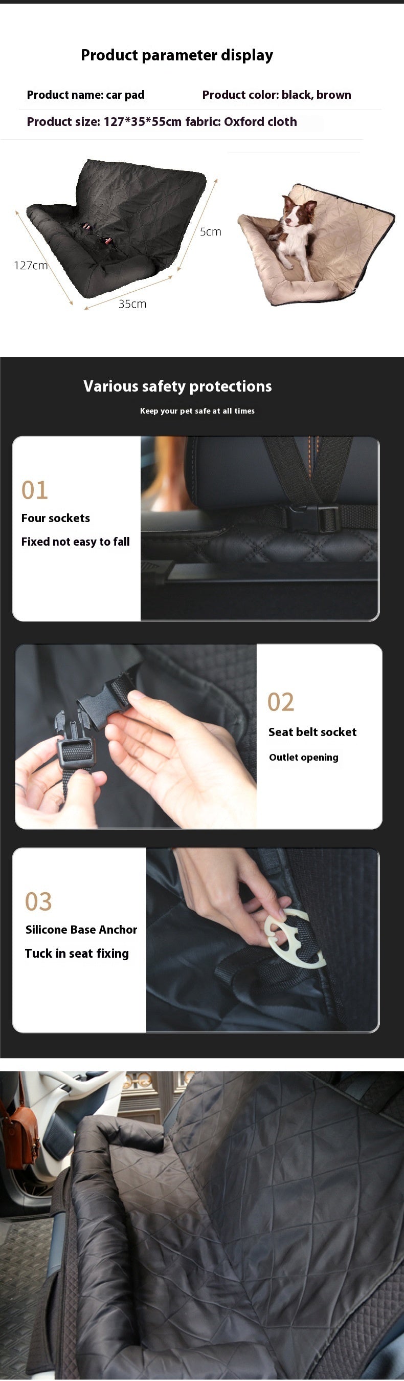 Rear Car Pet Mat - Comfortable Traveling Solution for Your Furry Friend!