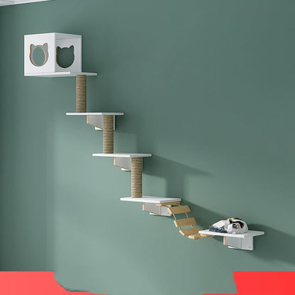 Solid Wood Wall-Mounted Cat Shelves