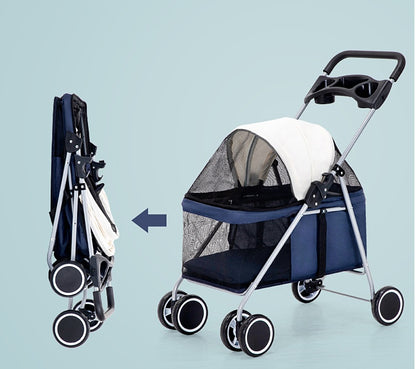 EasyRoll™ Pet Stroller - Lightweight, Foldable, and Perfect for Your Furry Friend's Adventures