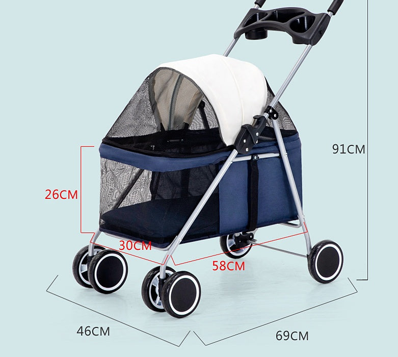 EasyRoll™ Pet Stroller - Lightweight, Foldable, and Perfect for Your Furry Friend's Adventures